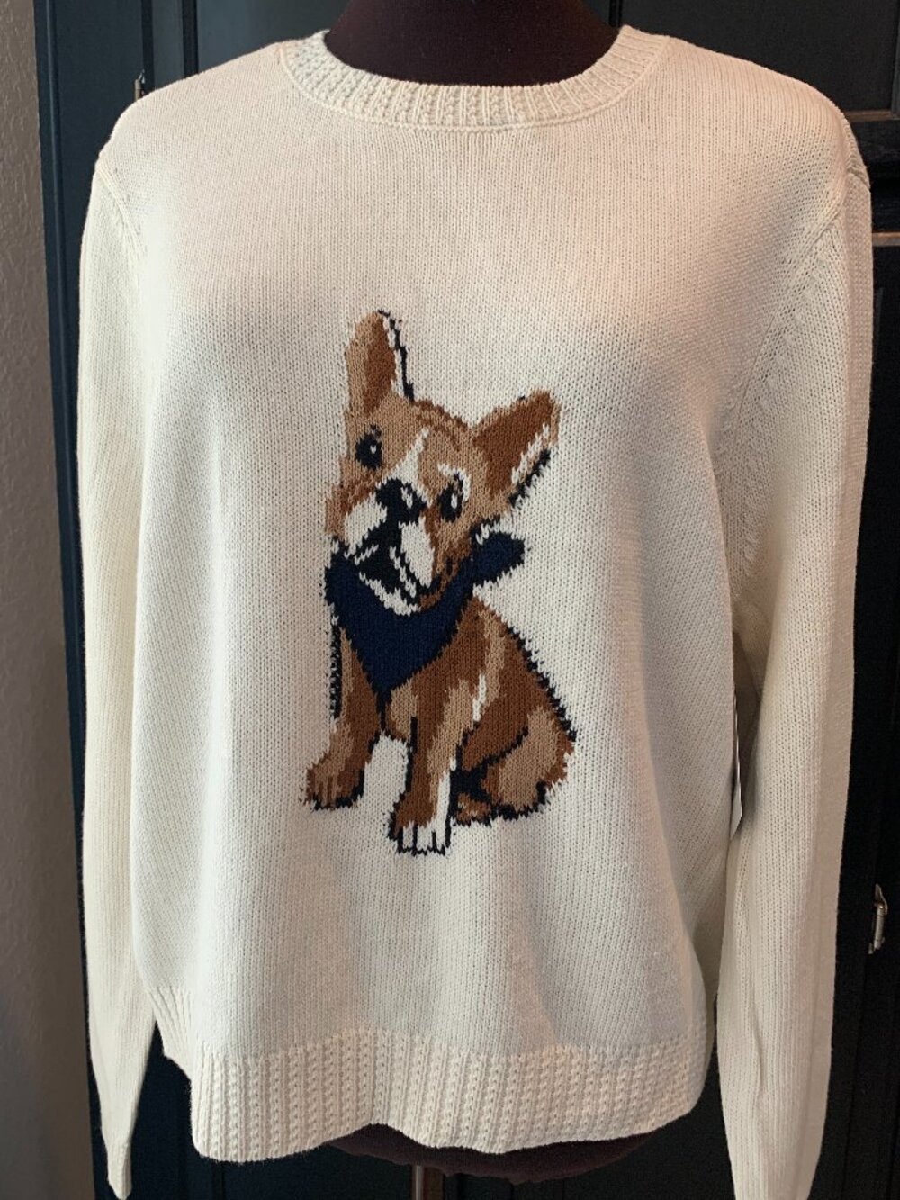 Women's French Bulldog Sweater NWT Size Medium
